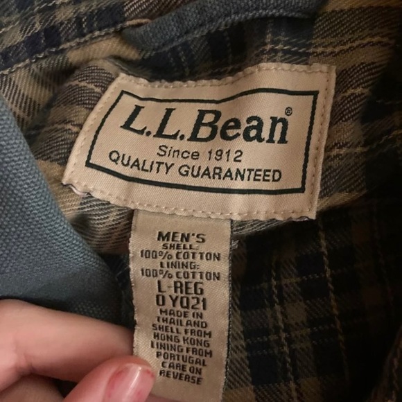 Mens LL Bean denim color jacket size large - Picture 5 of 5